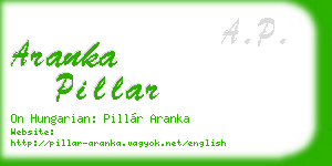 aranka pillar business card